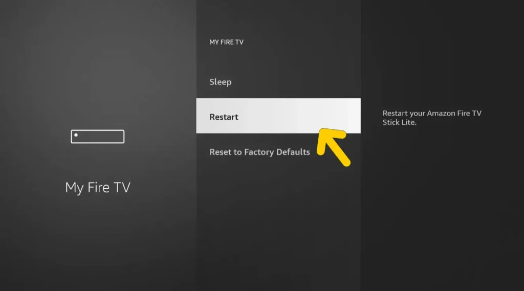 Firestick Restart Button