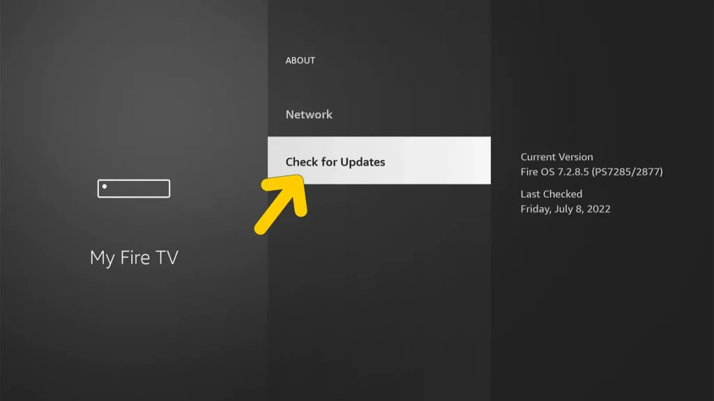 Firestick check for updates