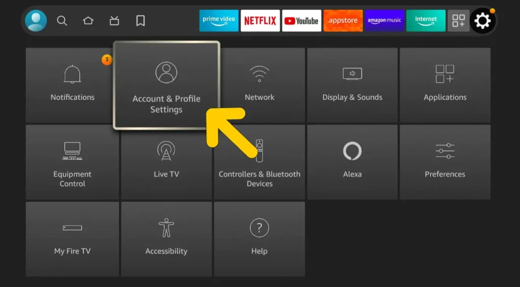 Firestick My Account & Profile Settings