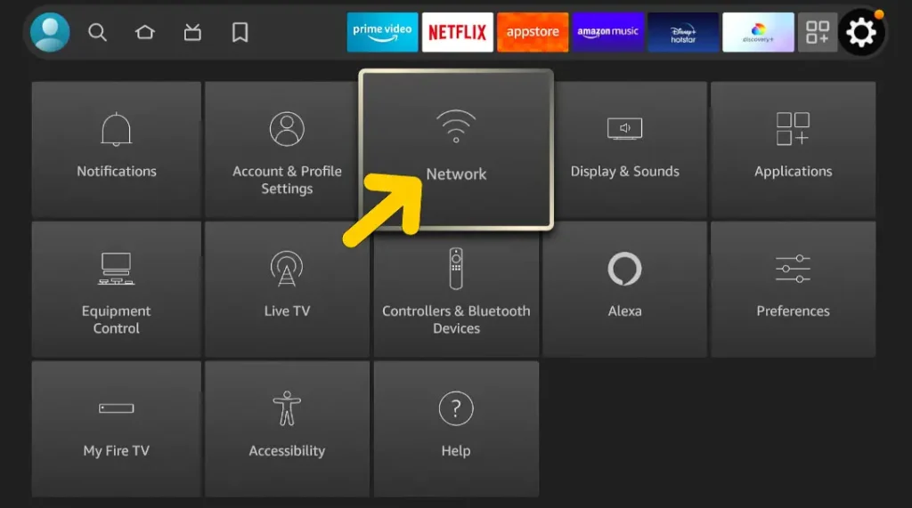 Firestick Network Option