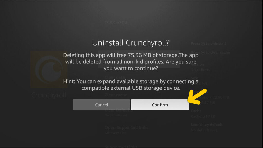 Uninstall Crunchyroll