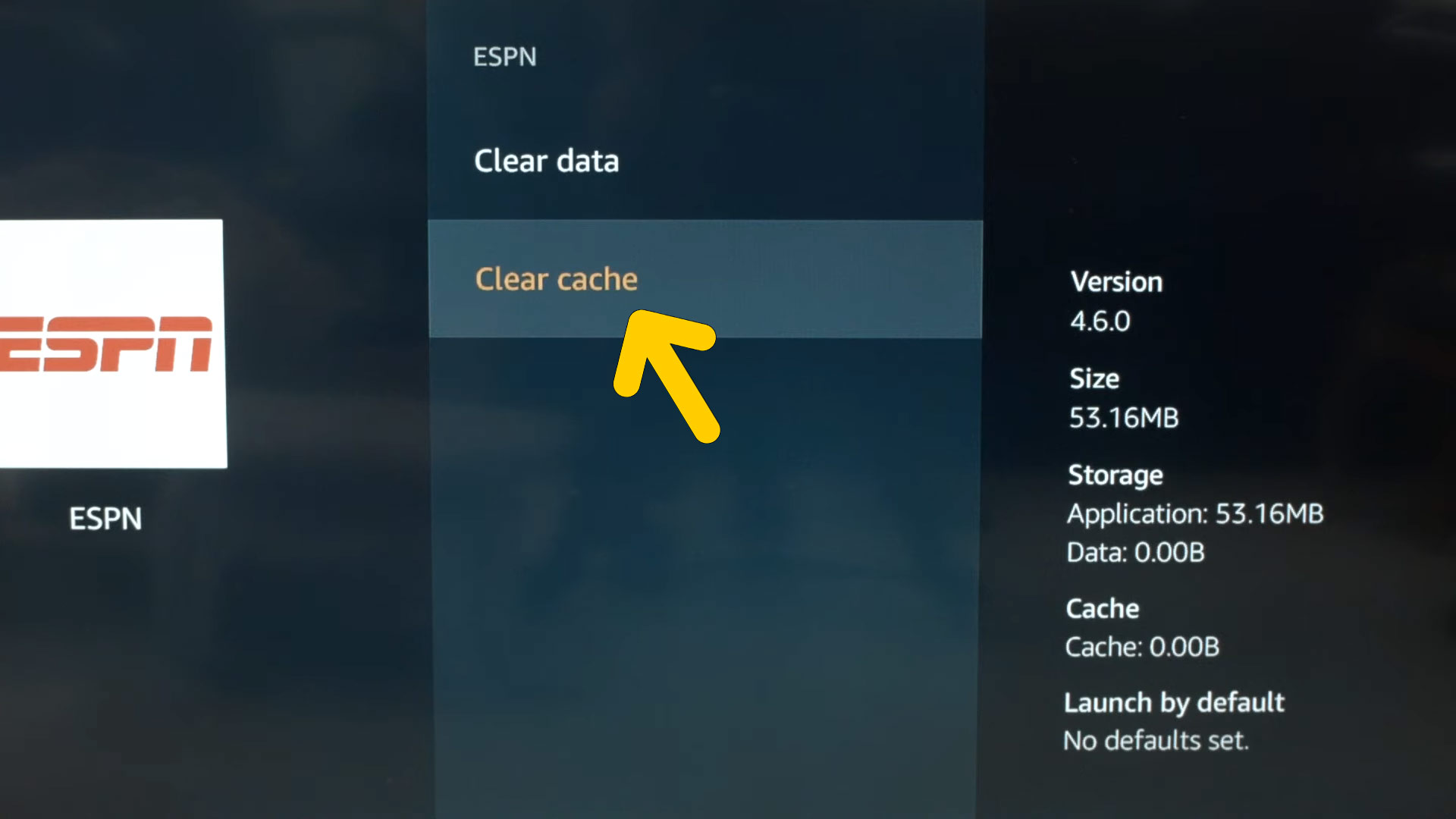 Clear ESPN Cache