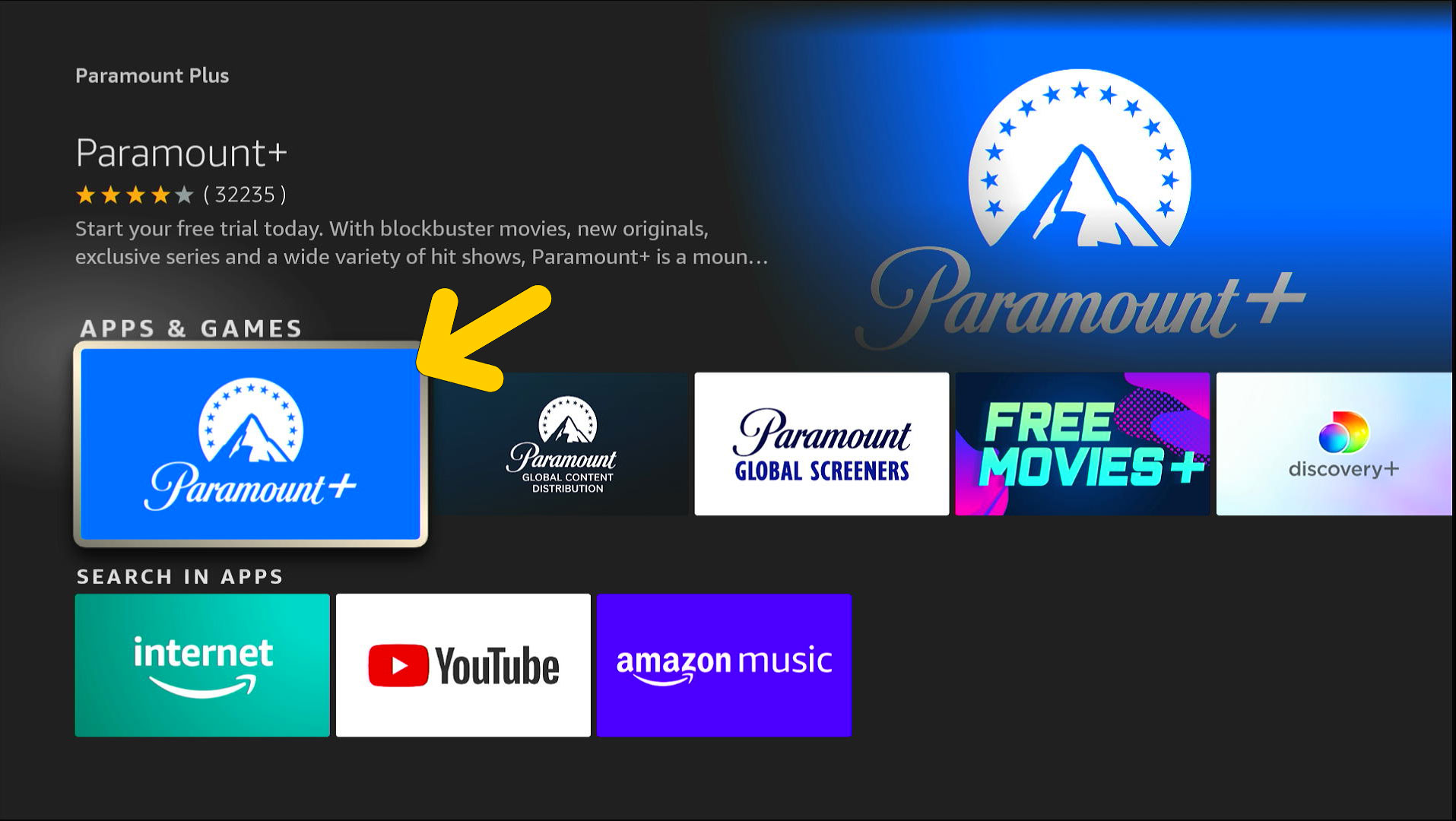 Install Paramount+ app