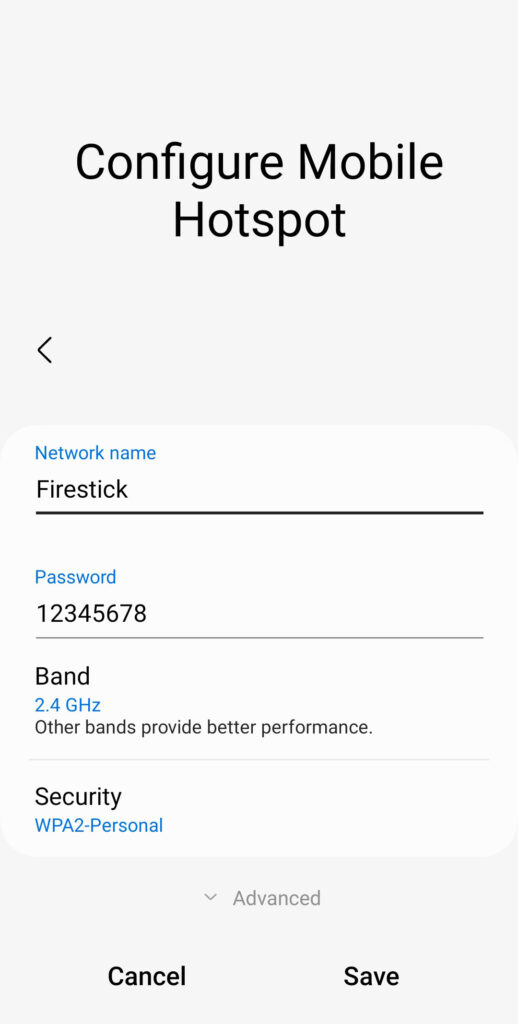 remane Wi-Fi Hotspot network name