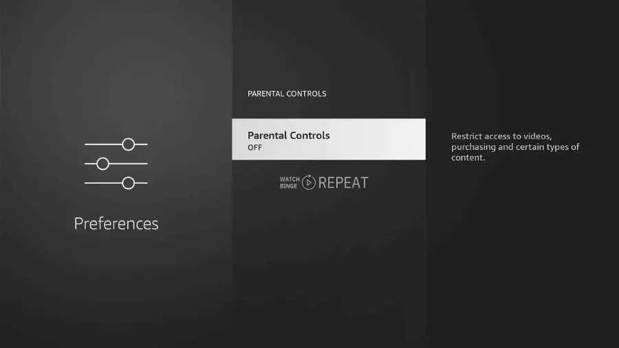 Firestick Parental Controls setting